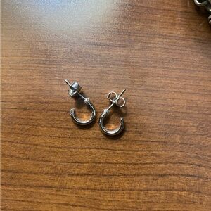 Sterling silver half hoops